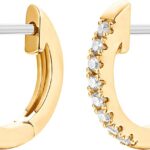 14K Gold Plated Cubic Zirconia Cuff Earrings Huggie Stud